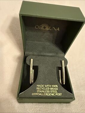 Stainless steel Paperclip 📎 Gold-Tone Curved Hoop Earrings